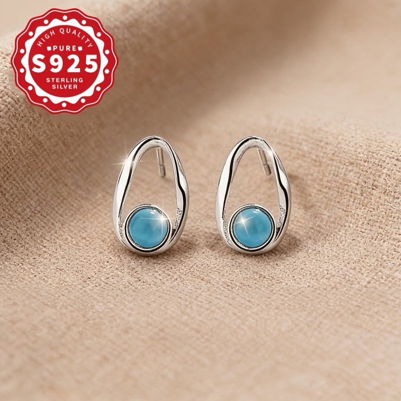 Women's 925 Sterling Silver Irregular Hollow Round Bead Earrings